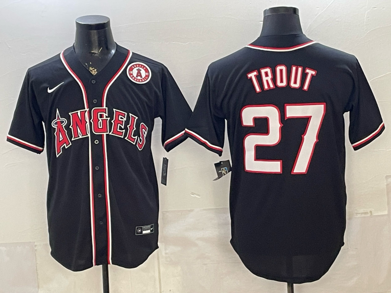 Men Los Angeles Angels #27 Trout black Nike MLB 2026 Jersey 0986